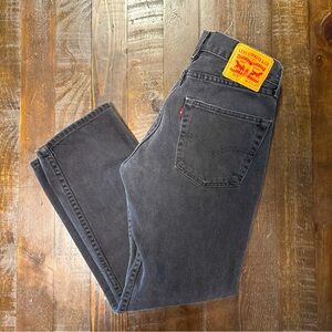 Levi's Jeans Mens 30x29 505 Black Cotton Mid Rise Regular Fit Straight Leg